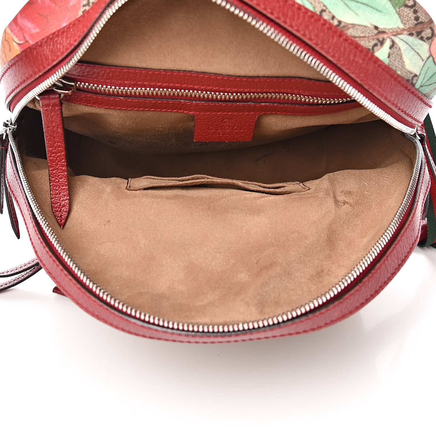 GG Supreme Monogram Tian Web Small Day Backpack Beige Multicolor Red