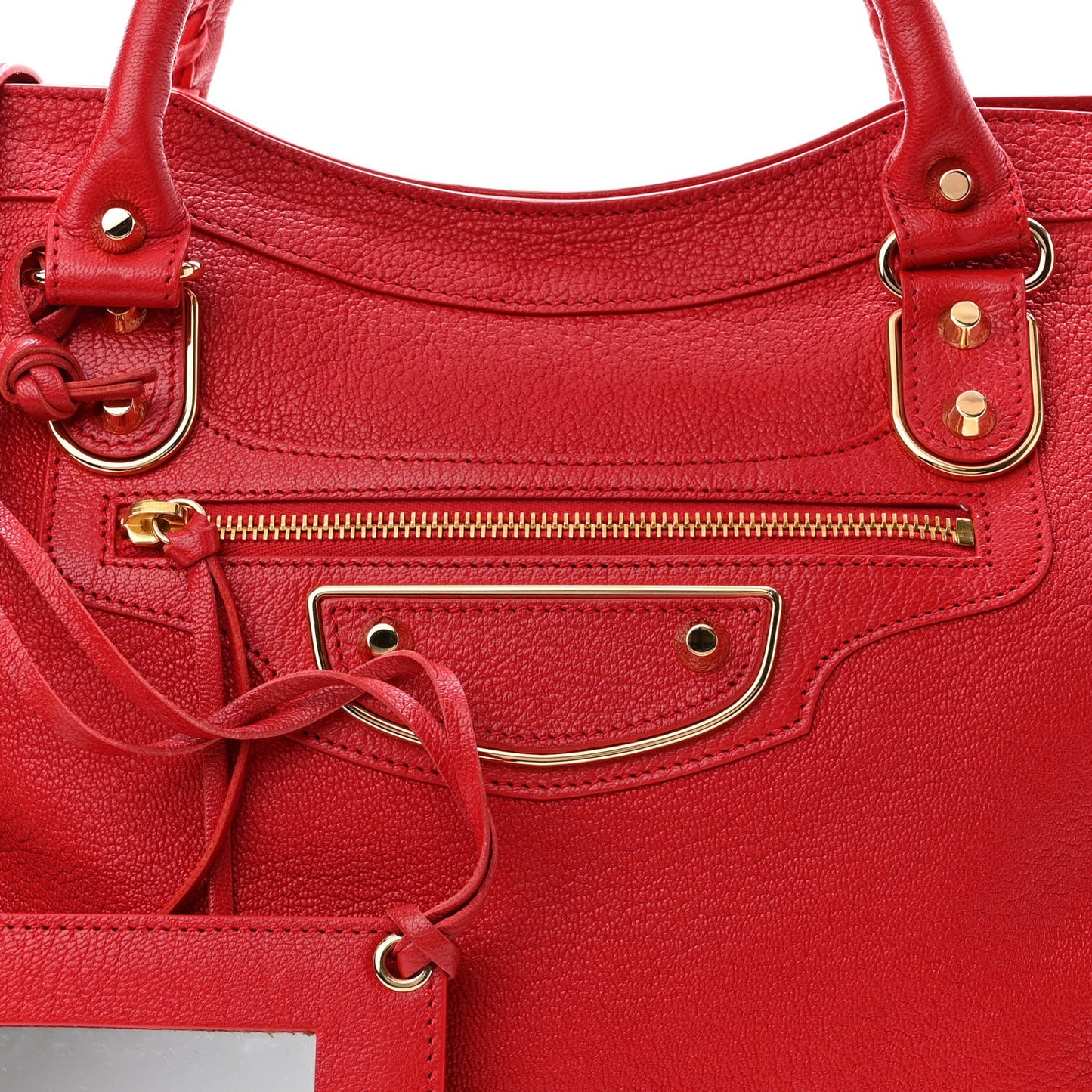 Chevre Gold Metallic Edge Hardware City Rouge Grenade