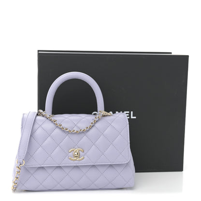 Chanel Caviar Quilted Mini Coco Handle Flap Light Purple 11 of 11