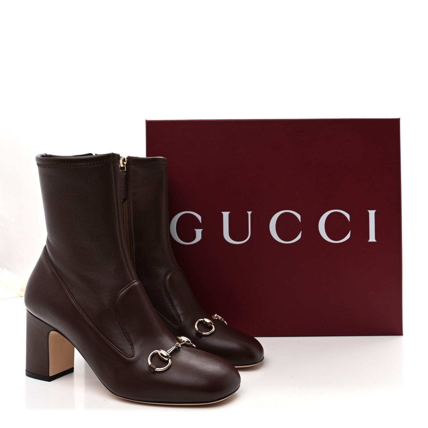 Gucci Nappa Horsebit Ankle Boots 39 New Chocolate 9 of 9