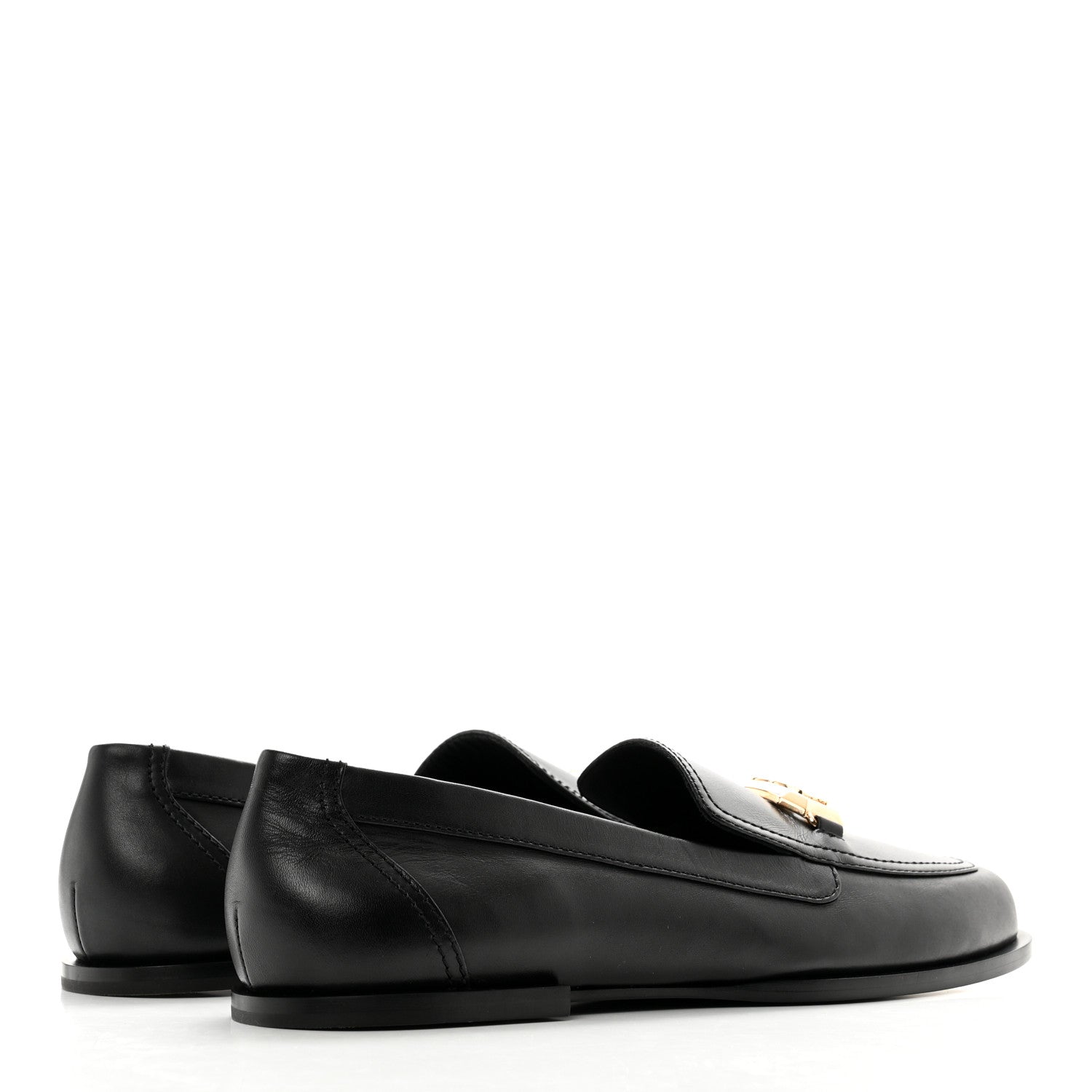 Chanel Shiny Calfskin Metal CC Mocassin Loafers 40.5 Black 4 of 9