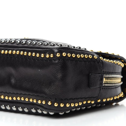 Prada Glace Calf Studded Pushlock Chain Shoulder Bag Black 7 of 11