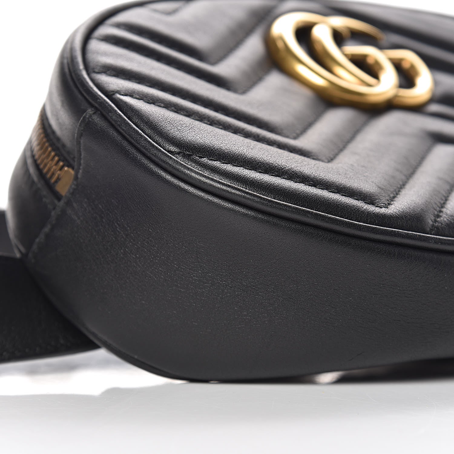 Gucci Calfskin Matelasse GG Marmont Belt Bag 95 38 Black 9 of 10