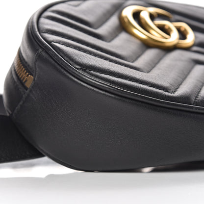 Gucci Calfskin Matelasse GG Marmont Belt Bag 95 38 Black 9 of 10