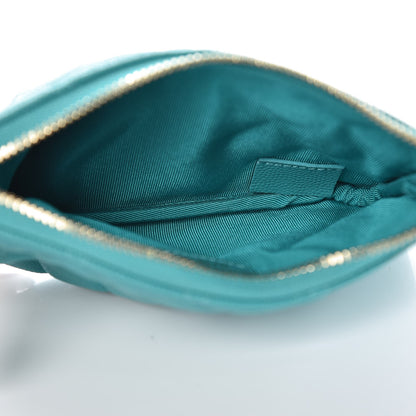 Chanel Caviar Quilted Small Cosmetic Case Turquoise 5 of 8
