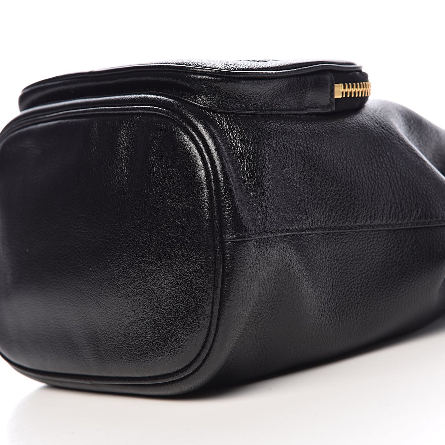 Glace Calfskin Embossed Bucket Bag Black