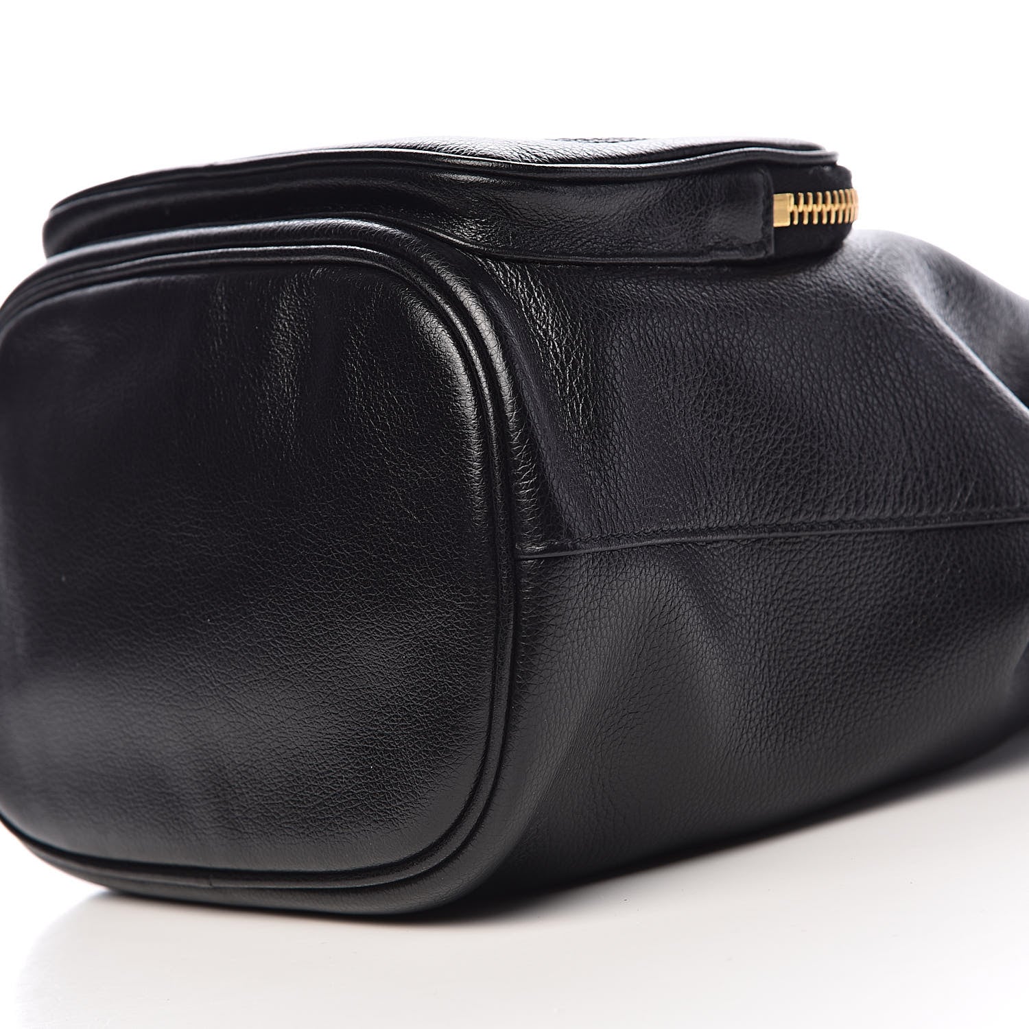 Prada Glace Calfskin Embossed Bucket Bag Black 9 of 10