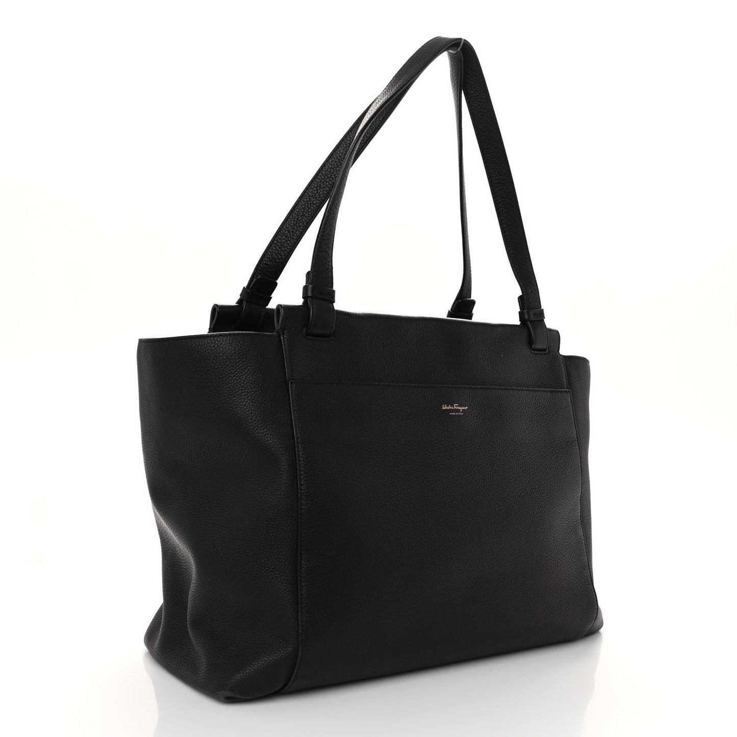 Grained Calfskin Bitter Pocket Tote Black