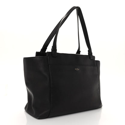 Salvatore Ferragamo Grained Calfskin Bitter Pocket Tote Black 3 of 15