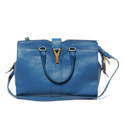 Saint Laurent Leather Mini Cabas ChYc Blue 1 of 8