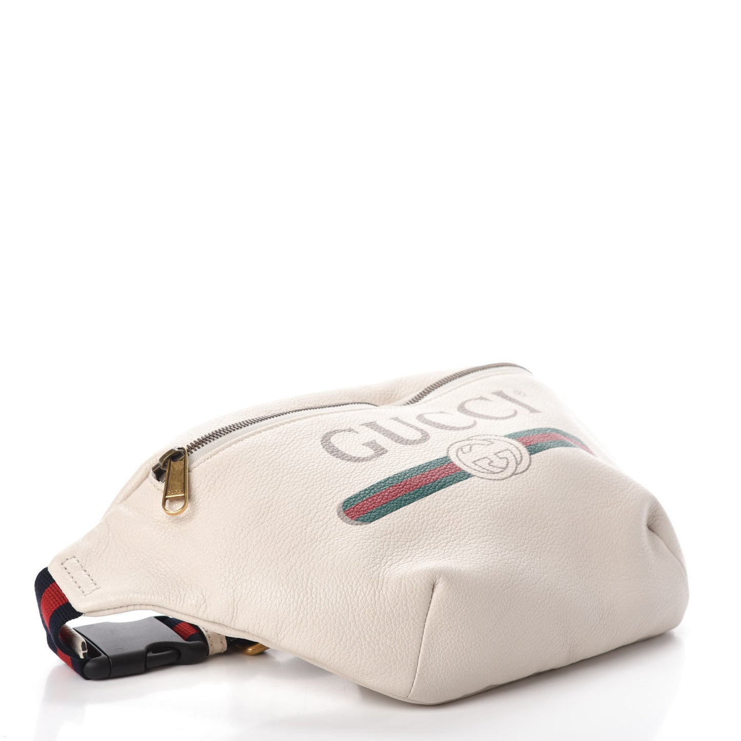 Grained Calfskin Logo Belt Bag White