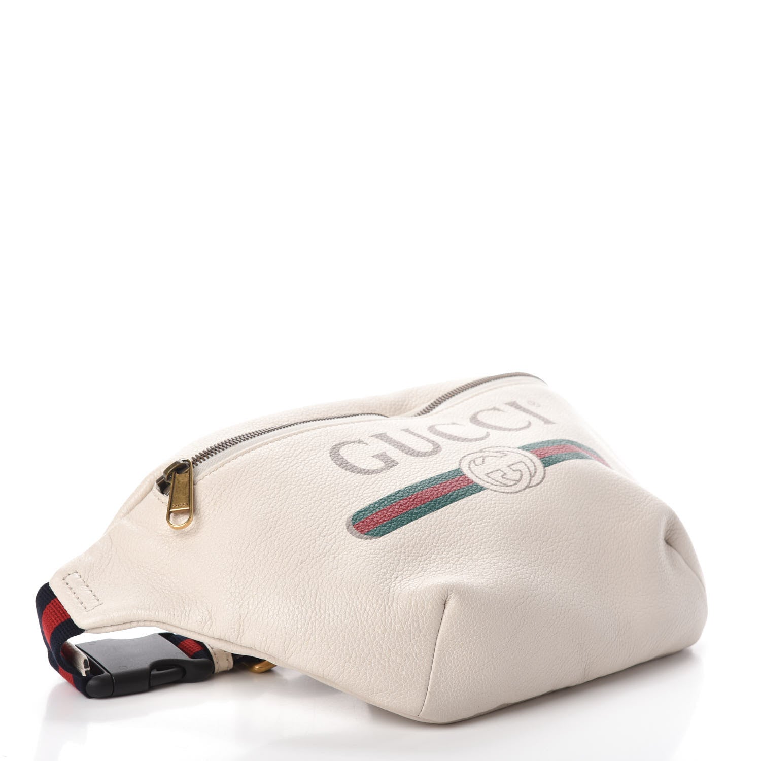 Gucci Grained Calfskin Logo Belt Bag White 4 of 9