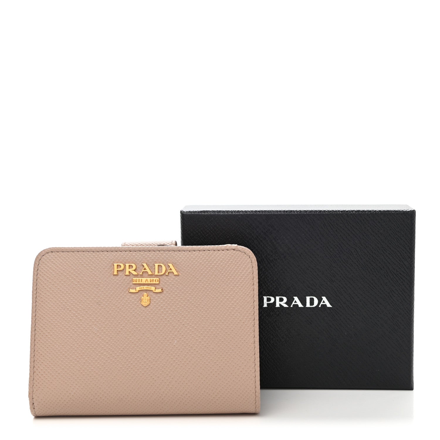 Prada Saffiano Metal Compact Wallet Cipria 7 of 7