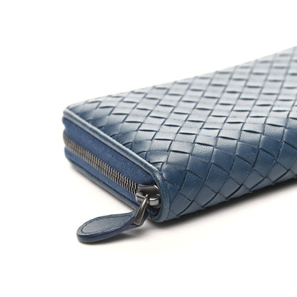 Bottega Veneta Nappa Intrecciato Zip Around Wallet Blue 7 of 8