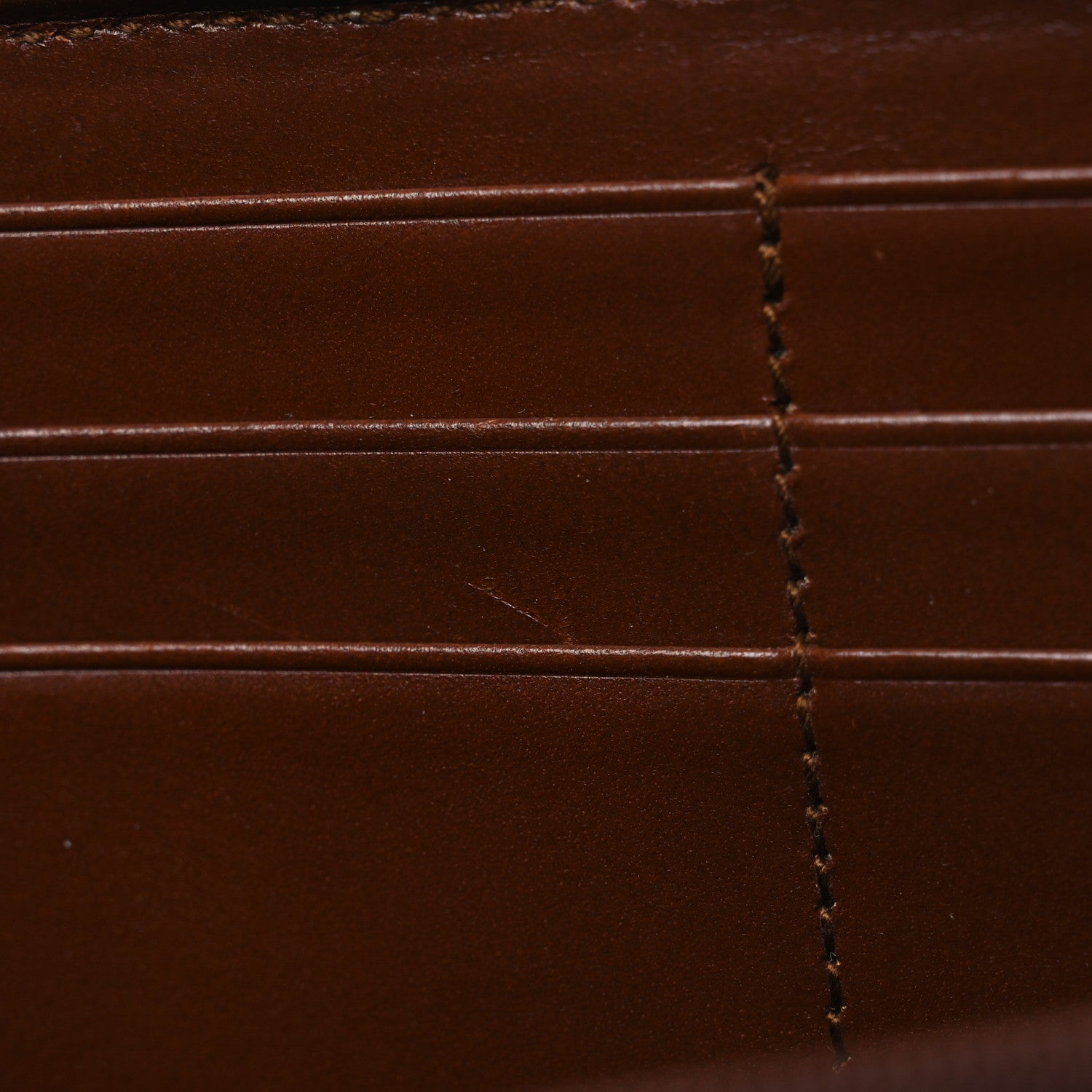 Gucci GG Supreme Monogram Cuoio Toscano Zip Around Wallet Beige Ebony Cuir 9 of 9