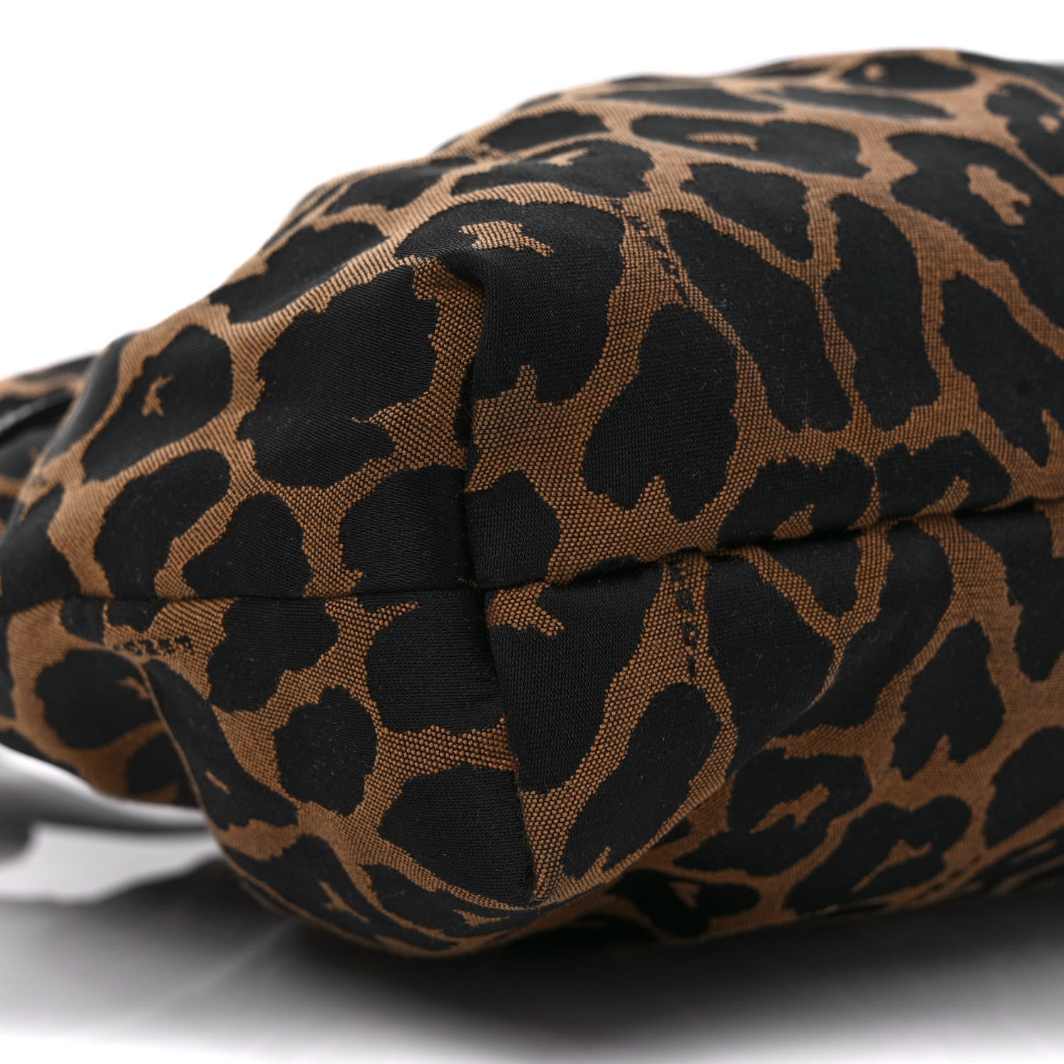 Fendi Jacquard Leopard Print Chef Hobo Tobacco 8 of 10