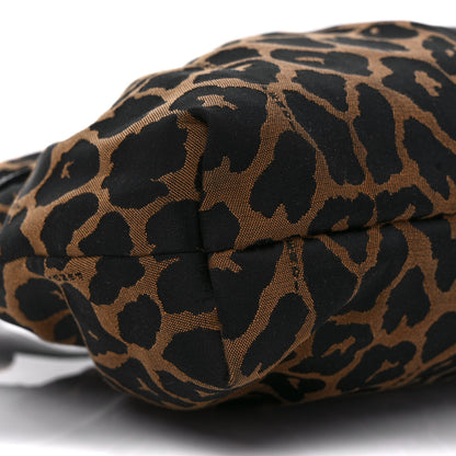 Fendi Jacquard Leopard Print Chef Hobo Tobacco 8 of 10
