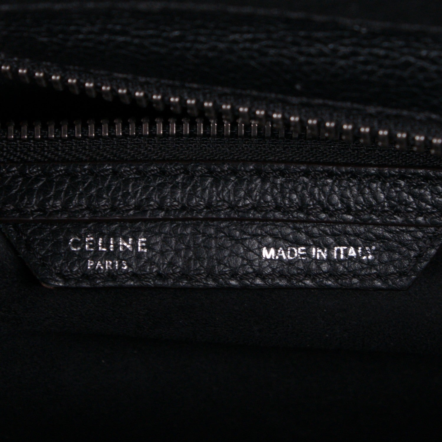 Celine Drummed Calfskin Mini Luggage Black 6 of 6