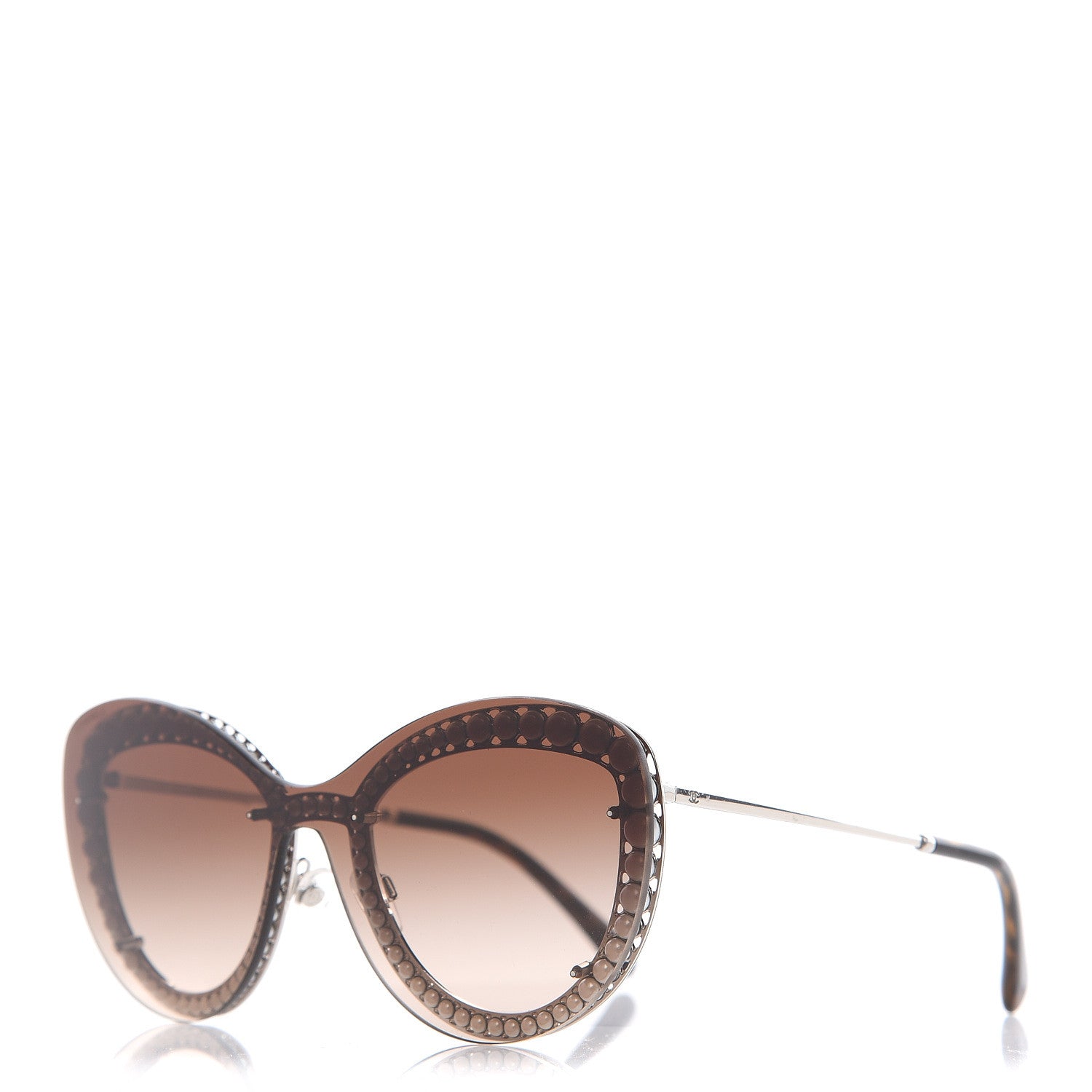 Chanel Acetate Metal Pearl Butterfly Sunglasses 4236-H Brown 1 of 6