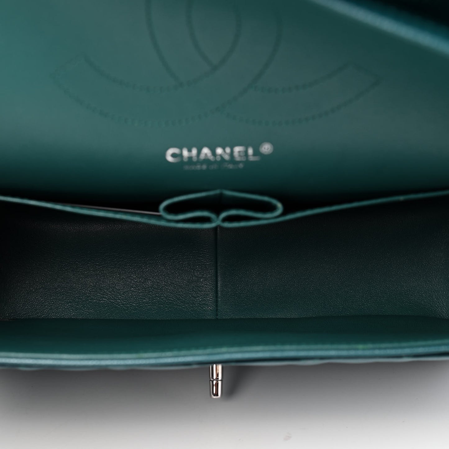 Caviar Quilted Jumbo Double Flap Dark Turquoise
