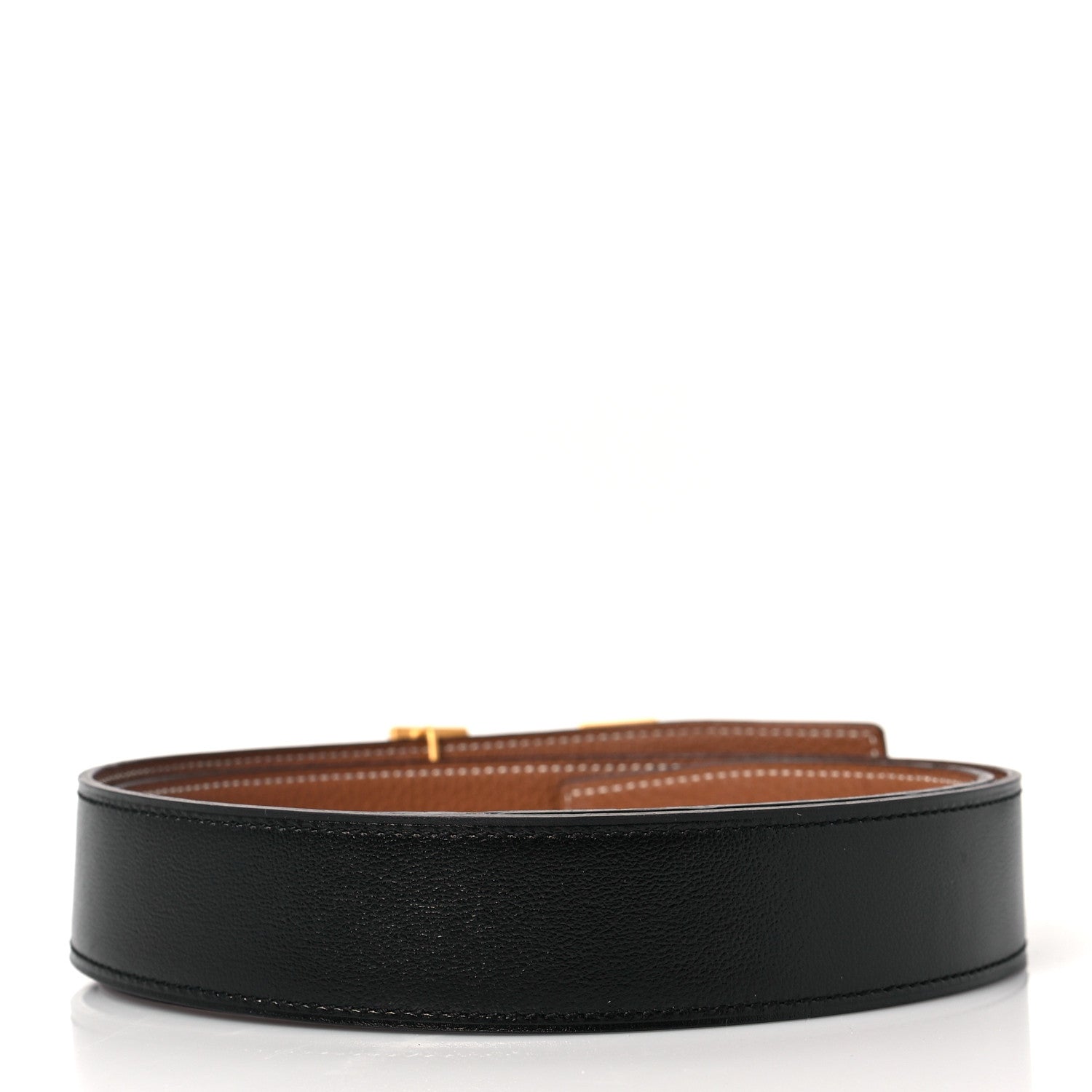 Hermes Box Togo 32mm H Belt 90 Black Gold 2 of 3
