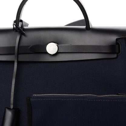 Hermes Military Toile Vache Hunter Herbag Zip PM 31 Black Bleu Indigo 9 of 9