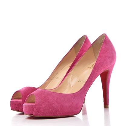 Christian Louboutin Veau Velours Very Prive 100 Pumps 36 Fuxia 3 of 10