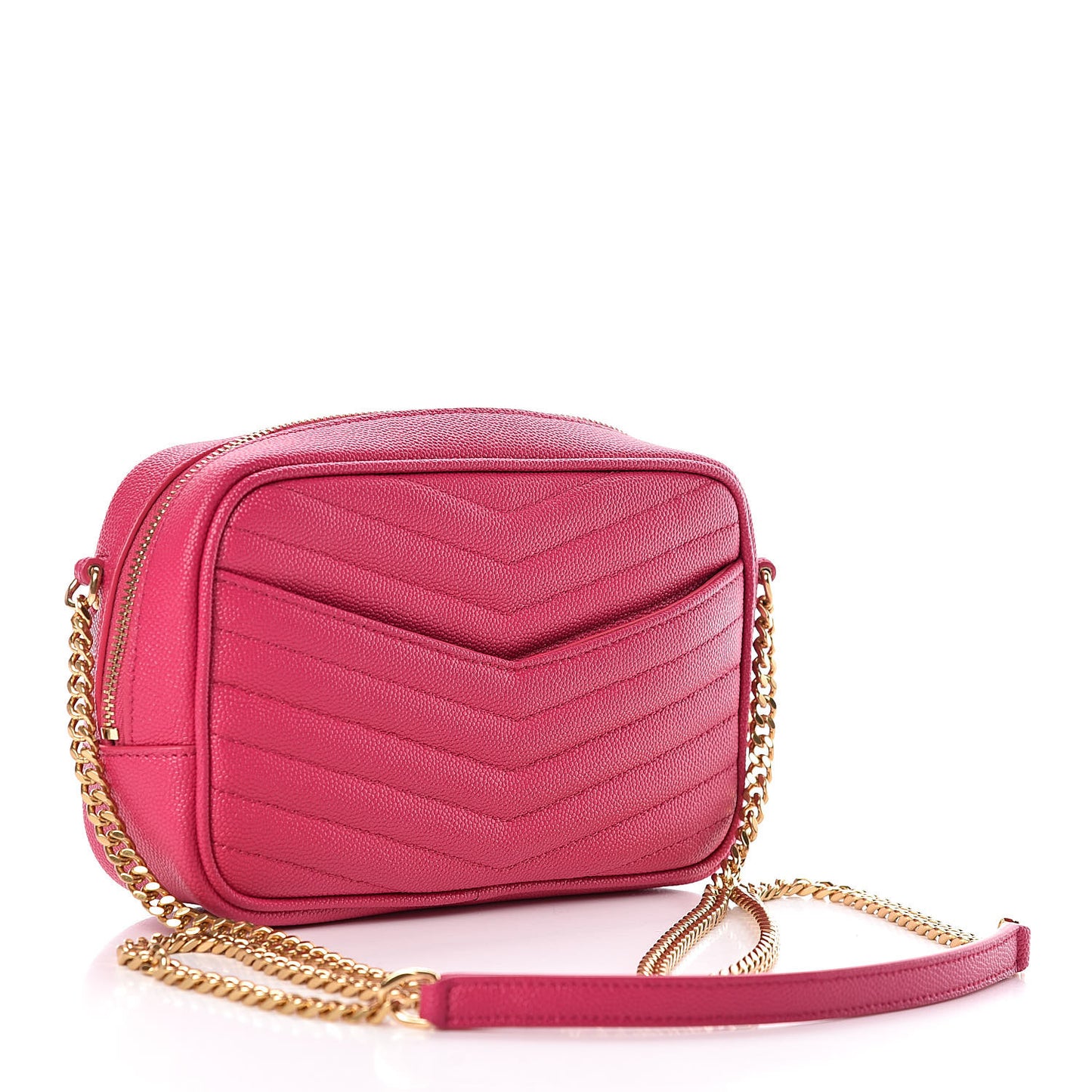 Grain De Poudre Matelasse Monogram Mini Lou Camera Bag Fuchsia