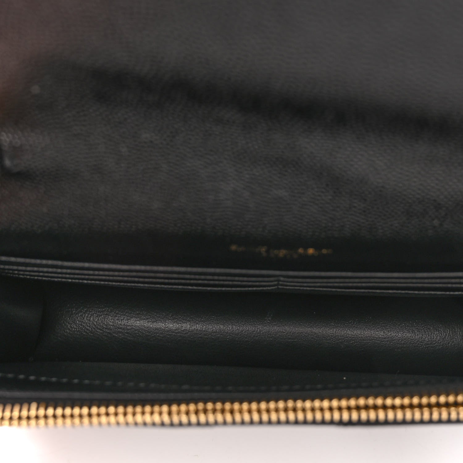 Saint Laurent Grain De Poudre Matelasse Chevron Monogram Envelope Chain Wallet Black 5 of 10