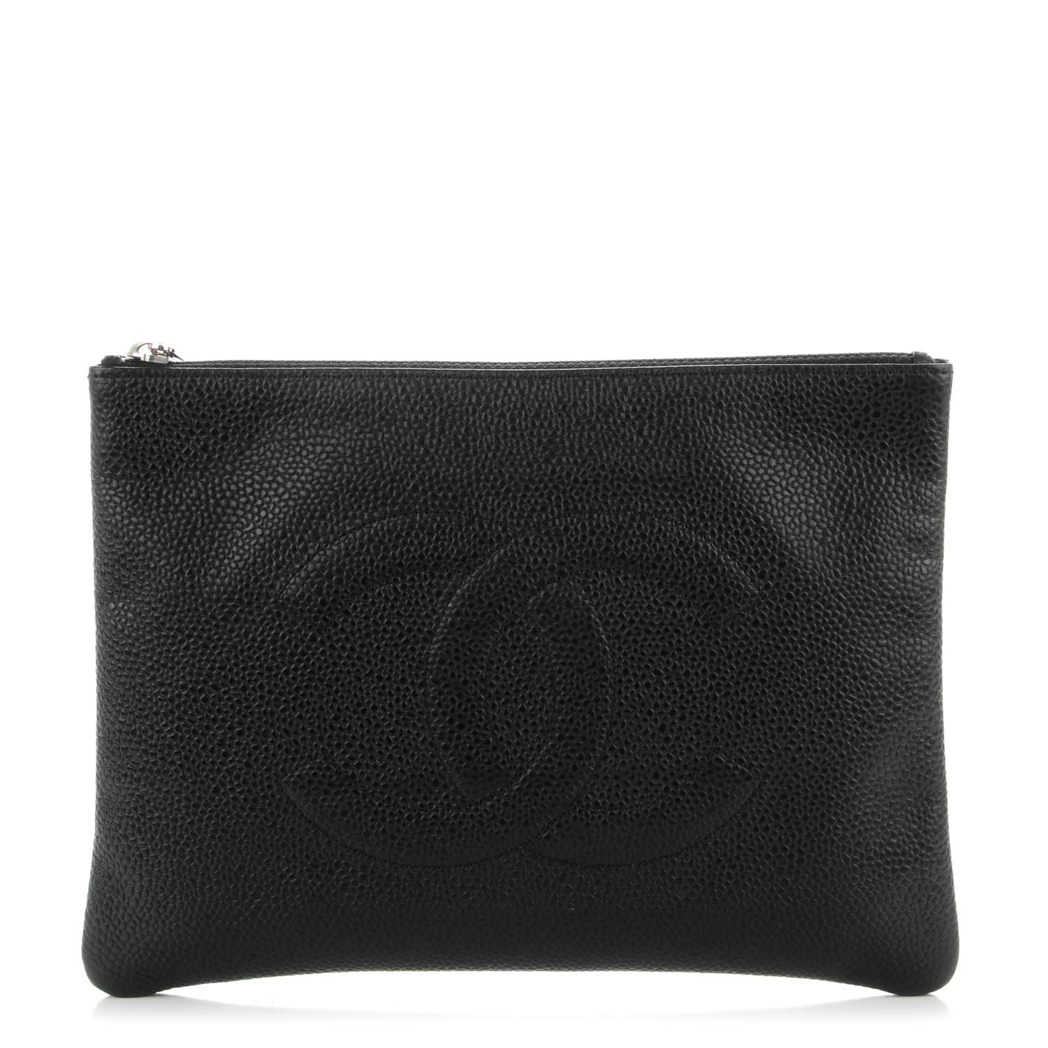 Chanel Caviar CC Flat Cosmetic Pouch Black 1 of 7