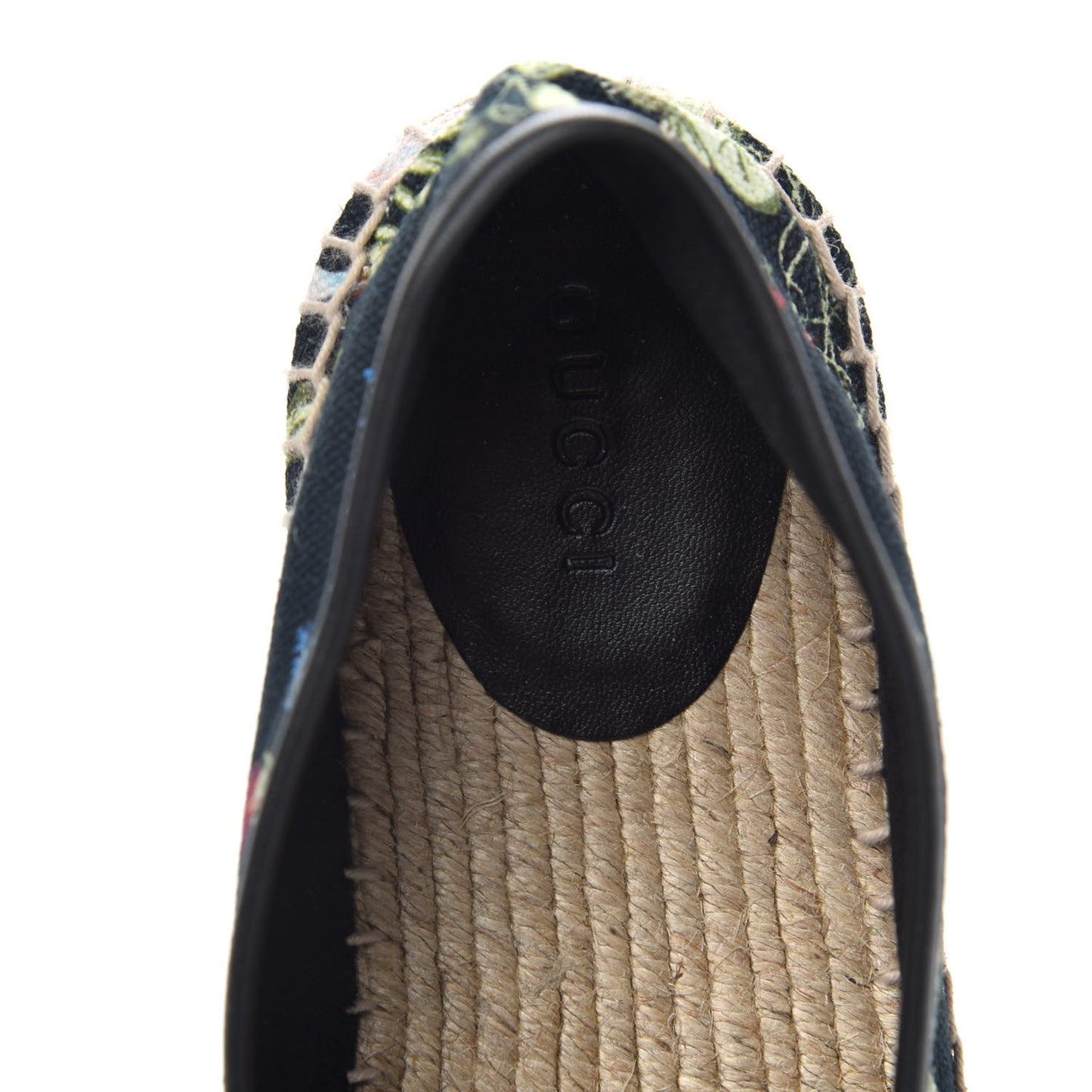 Canvas Flora Print Espadrilles 37.5 Black Multicolor