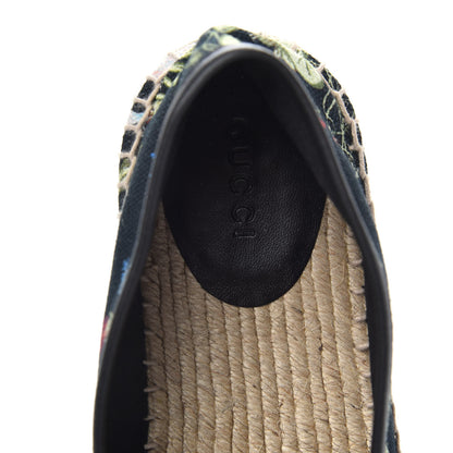 Gucci Canvas Flora Print Espadrilles 37.5 Black Multicolor 6 of 7