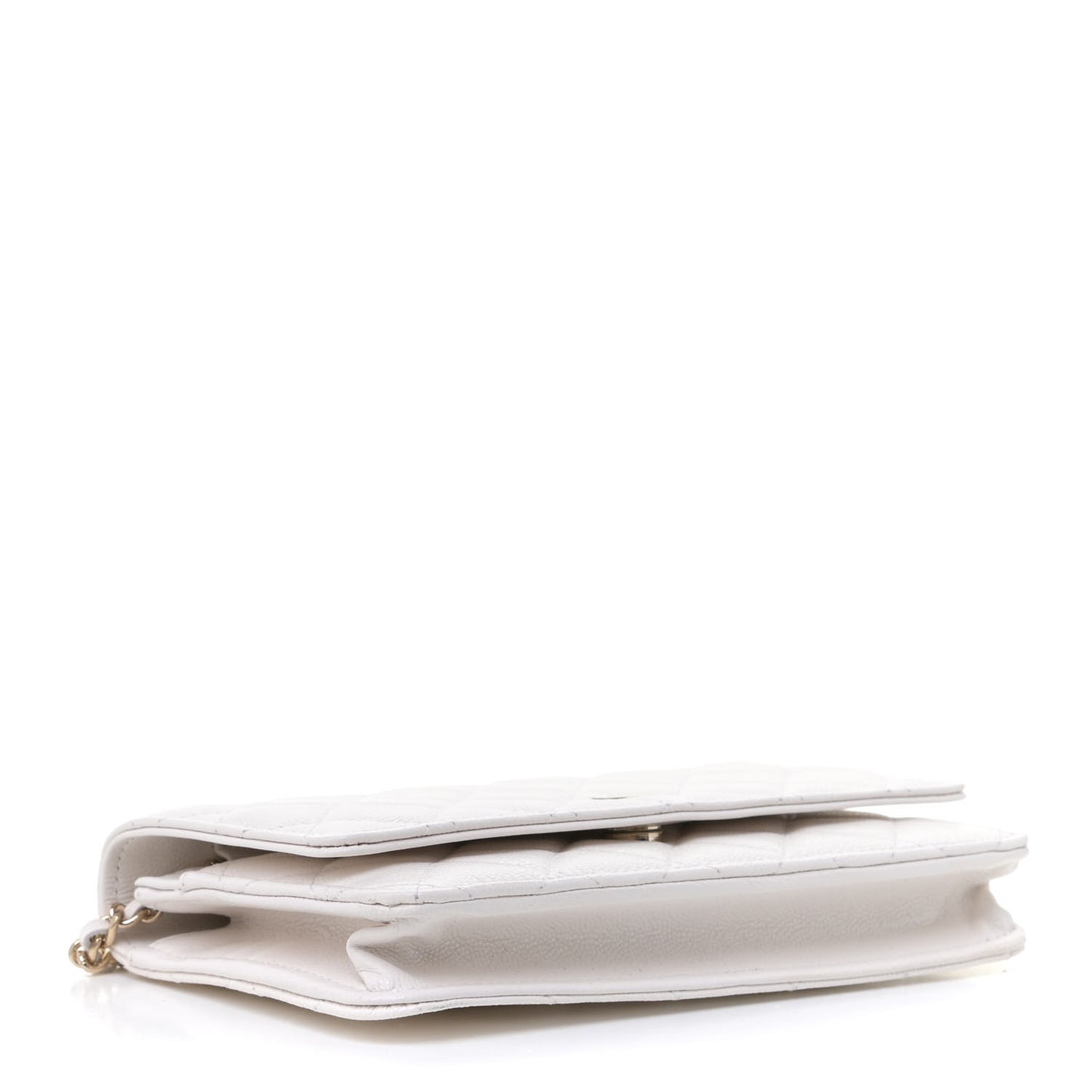 Caviar Quilted Wallet On Chain WOC White
