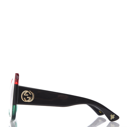 Gucci Square Frame GG0083S Sunglasses Glitter Red Black Green 2 of 7