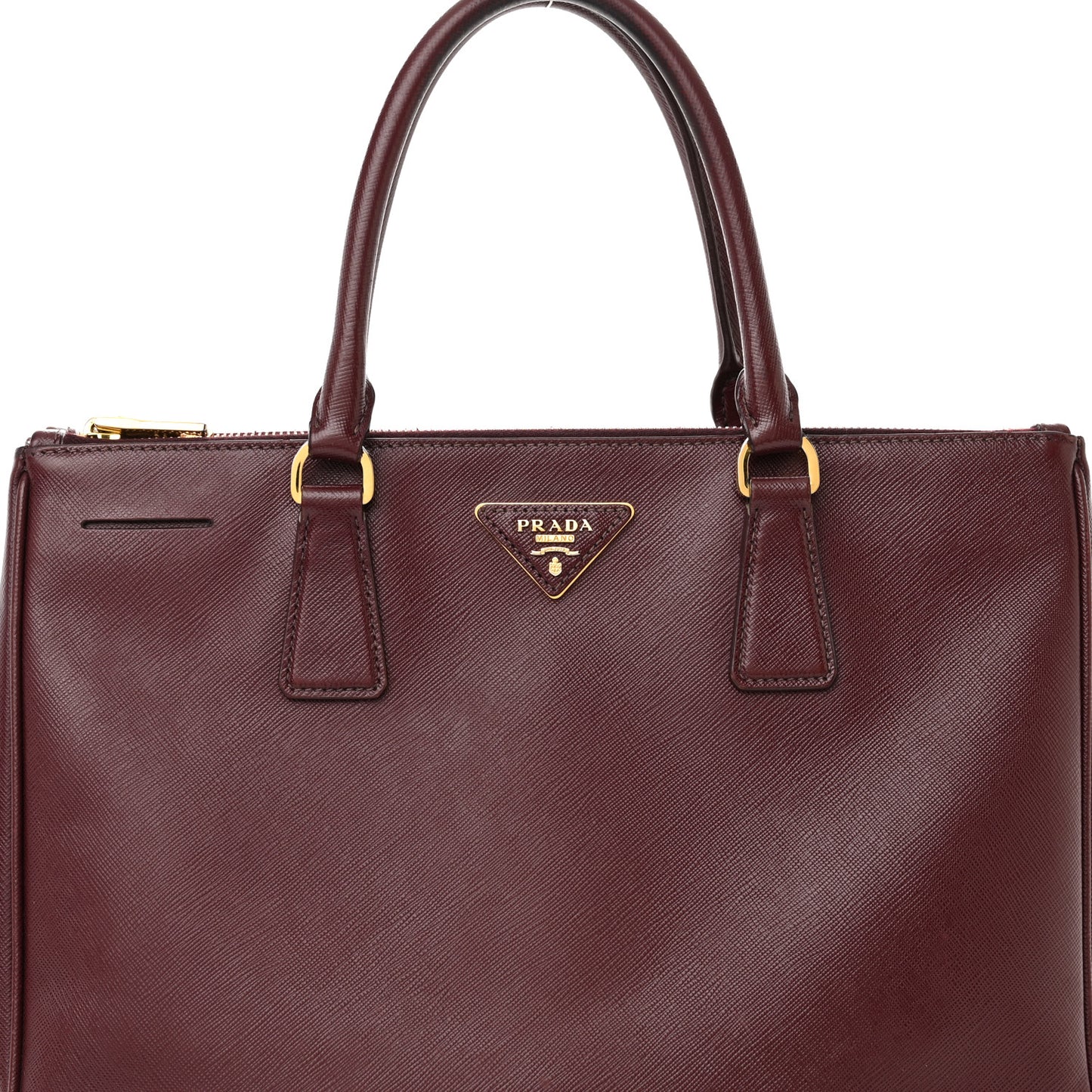 Saffiano Vernice Medium Galleria Double Zip Cerise