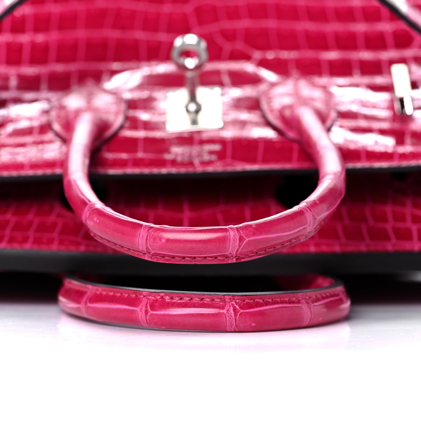 Shiny Porosus Crocodile Birkin 25 Rose Mexico