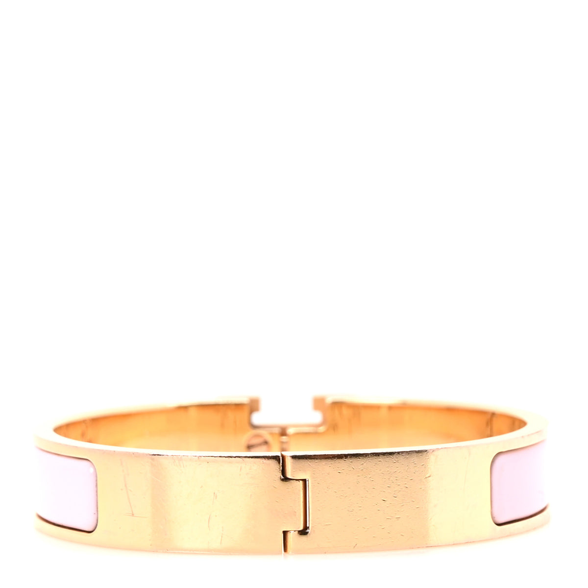 Hermes Enamel Narrow Clic Clac H Bracelet GM Rose Candeur 3 of 4
