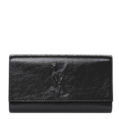 Saint Laurent Textured Patent Calfskin Large Belle De Jour Clutch Dark Brown 1 of 9