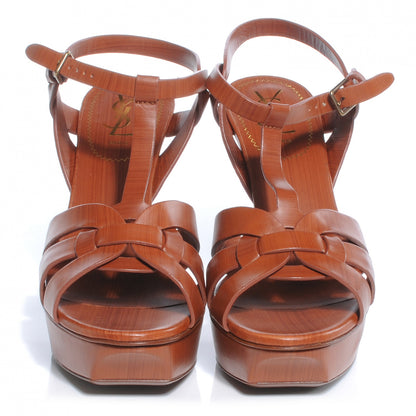 Saint Laurent Leather Tribute 75 Platform Sandals 39 Tobacco 2 of 6