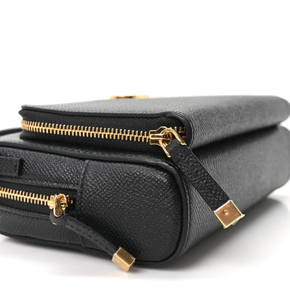 Christian Dior Grained Calfskin Caro Double Pouch Black 9 of 10