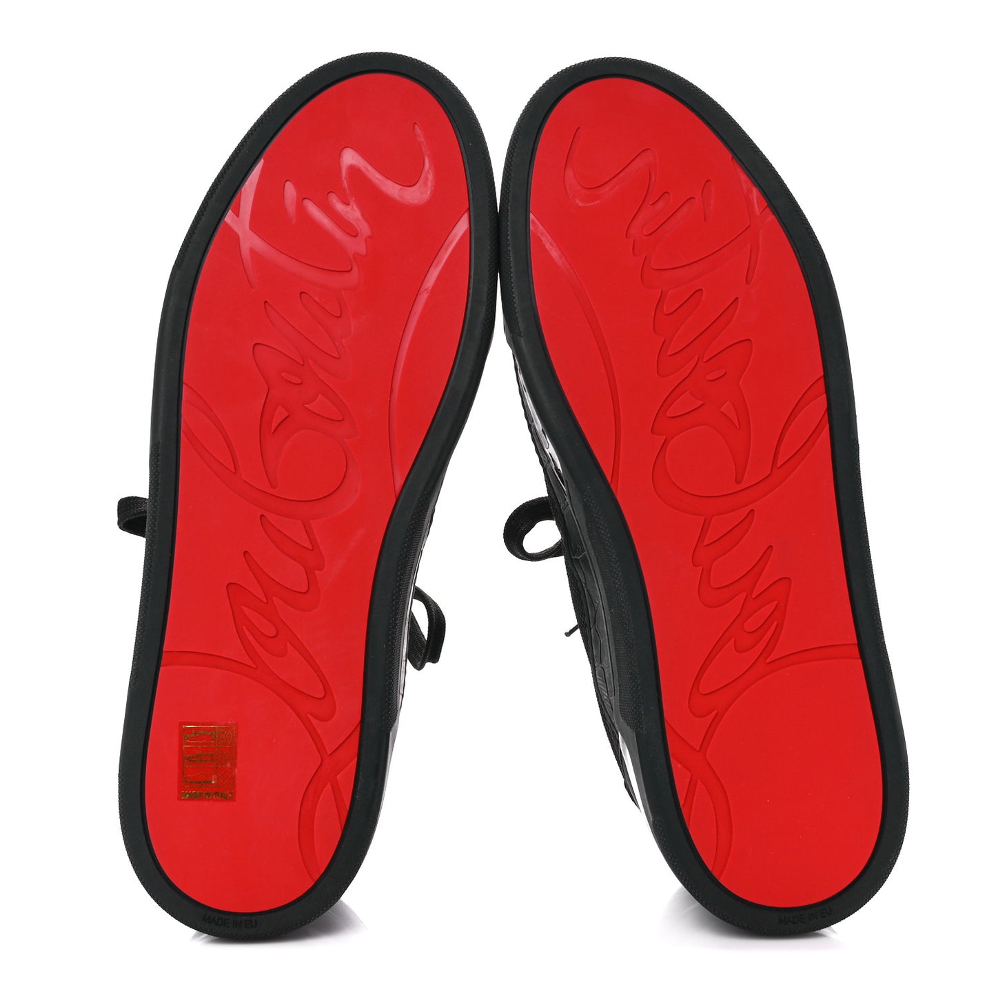 Calfskin Tisse Serre Patent Neoprene Aurelien Flat Sneakers 45.5 Black