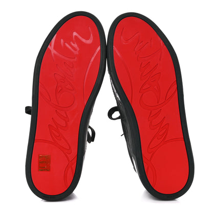Christian Louboutin Calfskin Tisse Serre Patent Neoprene Aurelien Flat Sneakers 45.5 Black 5 of 10