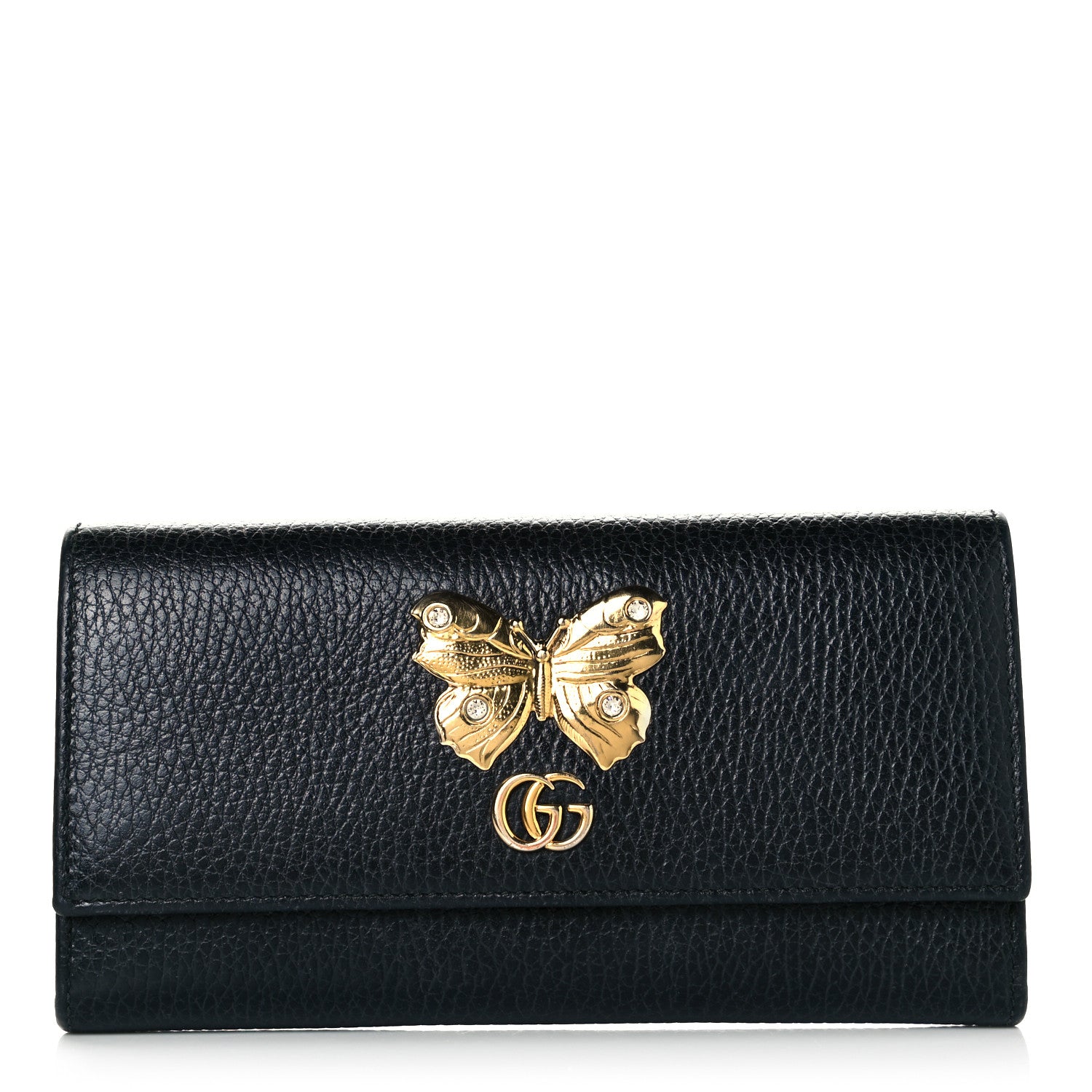 Gucci Calfskin Garden Continental Wallet Black 1 of 8