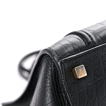 Celine Crocodile Embossed Calfskin Large Phantom Luggage Black 7 of 21