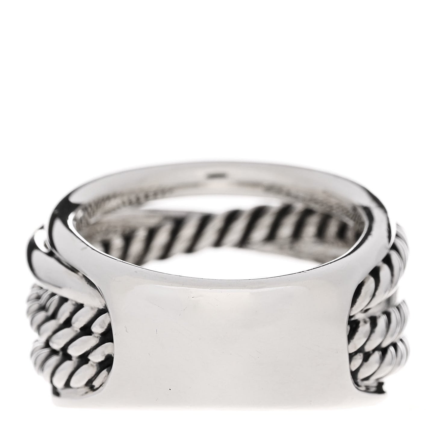 Sterling Silver 15mm Wide Crossover Cable Ring 54 6.75