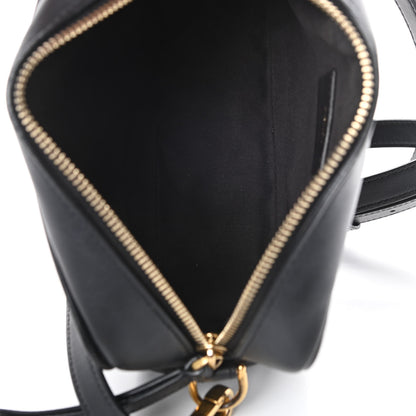 Fendi Glazed Fabric Vitello Century FF 1974 Stamp Patch Mini Camera Case Mogano Panna Black 5 of 14