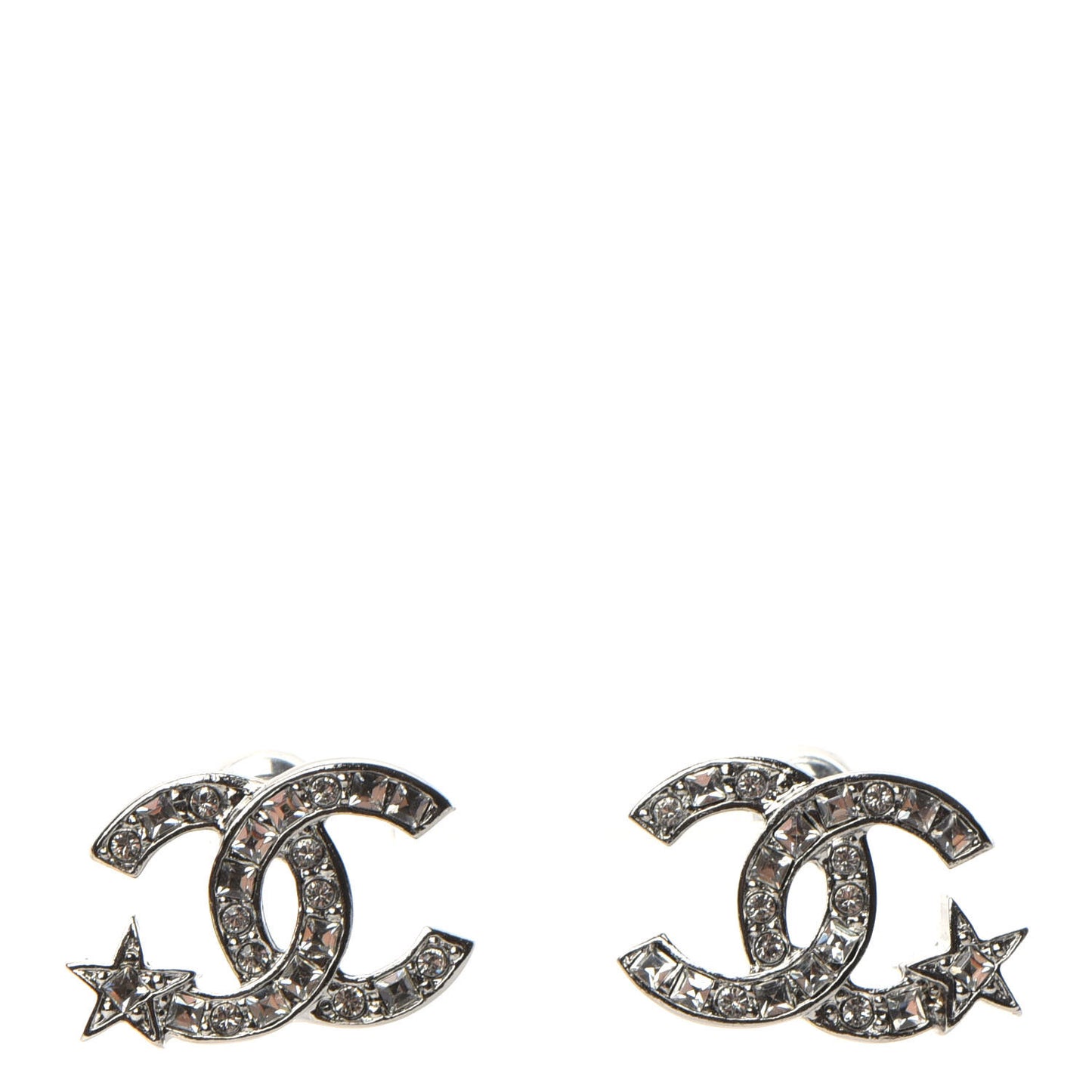 Crystal CC Starfall Earrings Silver