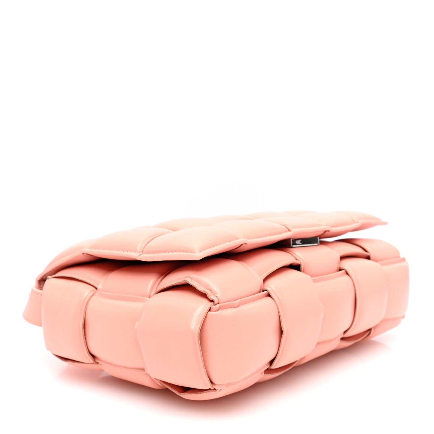 Nappa Maxi Intreccio Padded Cassette Crossbody Bag Peachy