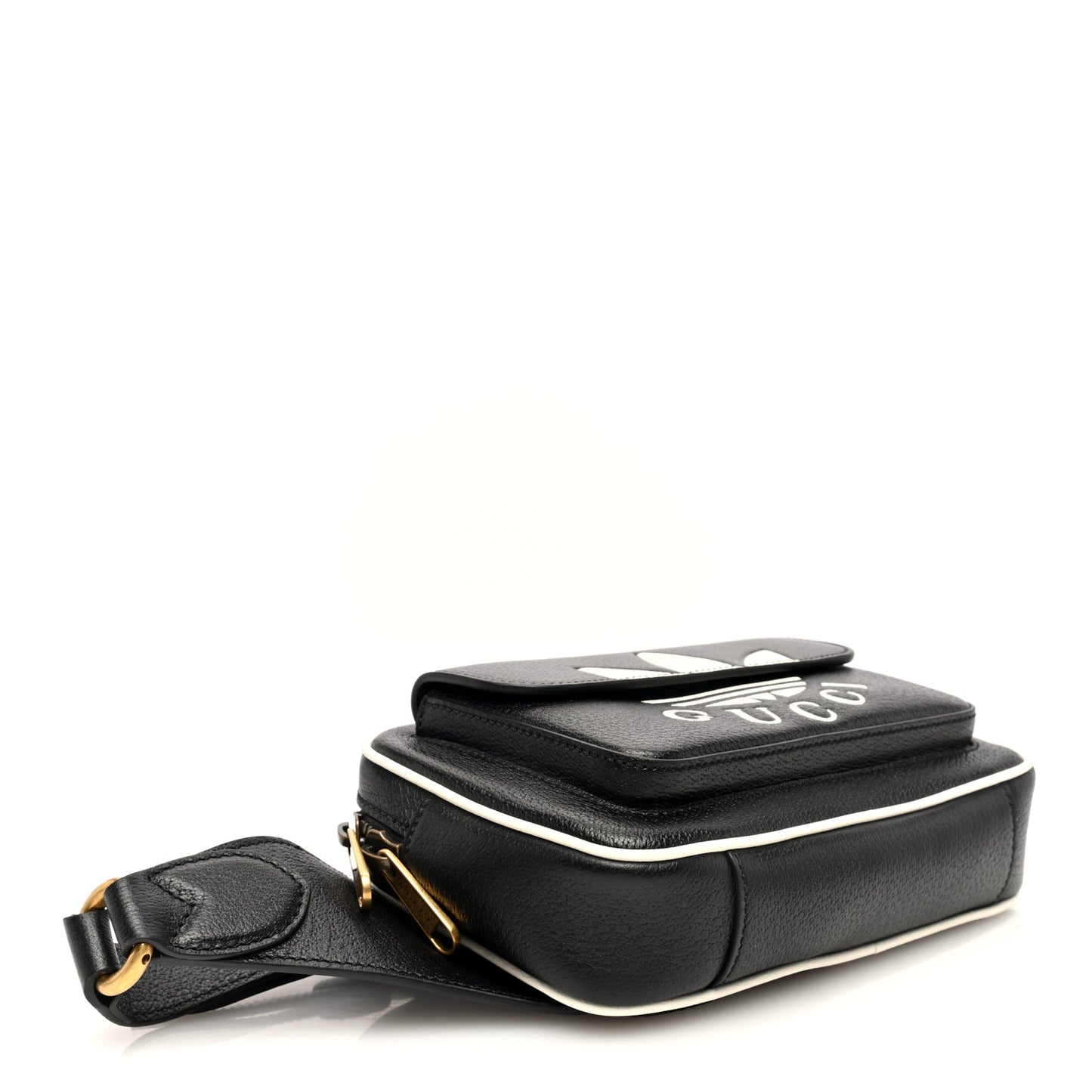X ADIDAS Textured Dollar Calfskin Belt Bag Black
