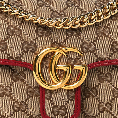 Gucci Monogram Azalea Calfskin Matelasse Diagonal Mini GG Marmont Shoulder Bag Beige Ebony New Cherry Red 7 of 9
